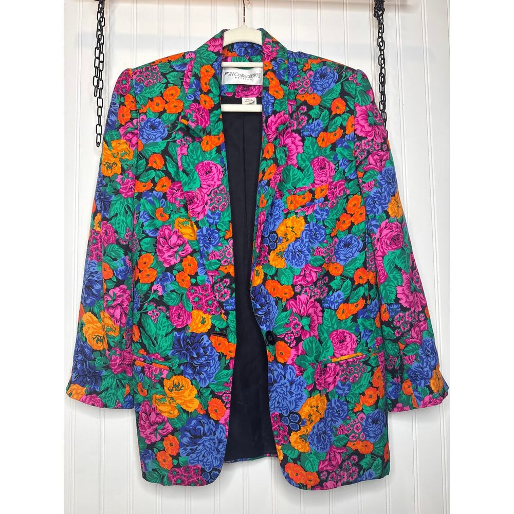 Vintage JH Collectibles Jacket Coat Womens Floral Business Suit USA Made Sz 6P